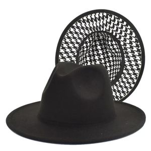 Black & White Checkered Bottom Fedora